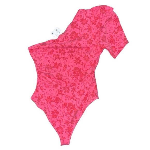 NWT FREE PEOPLE One Shoulder Floral Print Bodysuit size M - Picture 3 of 9